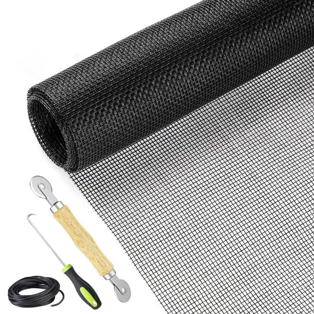 Lengtimo Screen Repair Kit Easy DIY Project Fiberglass Screen Mesh with Rolling Tool and Screen Retainer Spline Screen Replaceme - Cheap Fitting
