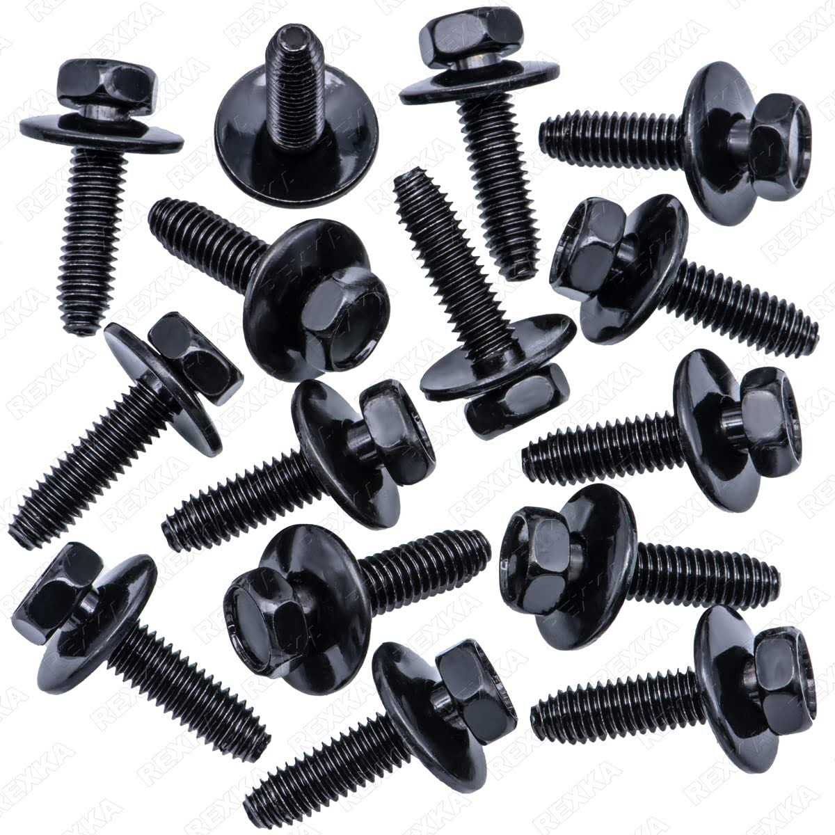 Rexka 10pcs M6-1.0 X 25mm Body Bolts Screw for GM Buick Cadillac Chevrolet Door Trim Panel Raidator Fog Lamp Horn 11503834 20351035 GMC Oldsmobile	Rexka 10pcs M6-1.0 X 25mm Body Bolts Screw for GM Buick Cadillac Chevrolet Door Trim Panel Raidator Fo - Cheap Fitting