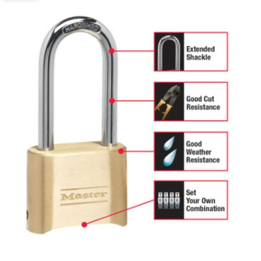 Master Lock 175LH Resettable Combination Padlock, 2 1/4 Shackle - Cheap Fitting