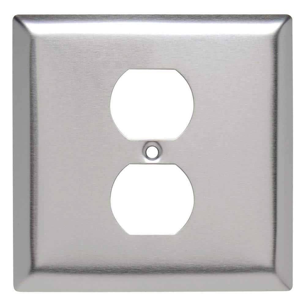 Pass and Seymour Pass & Seymour 302/304 S/S 2 Gang 1 Duplex Wall Plate SS748 - Cheap Fitting