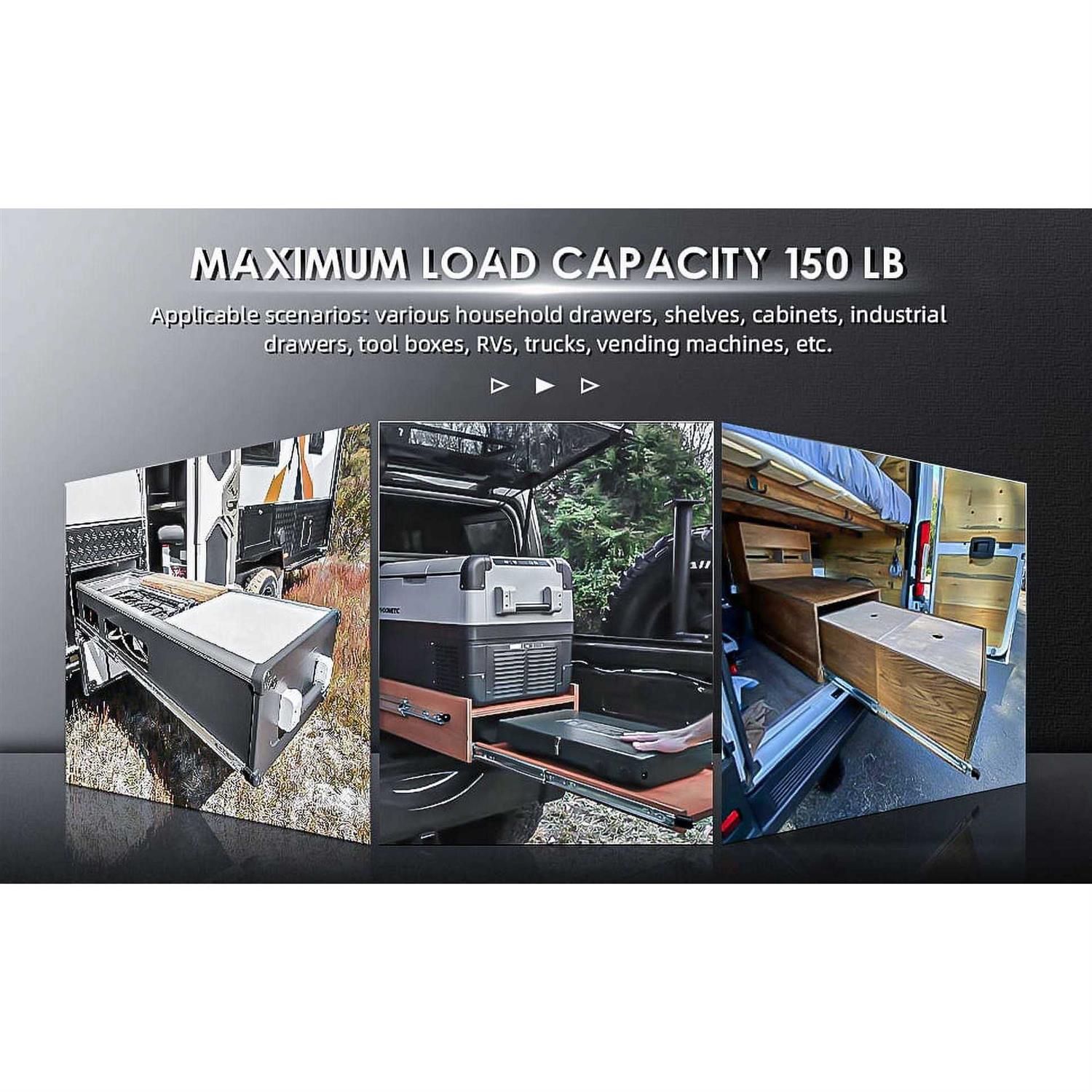 Aolisheng Heavy Duty Drawer Slides with Lock 150lbs Load Capacity Side Mount - Cheap Fitting