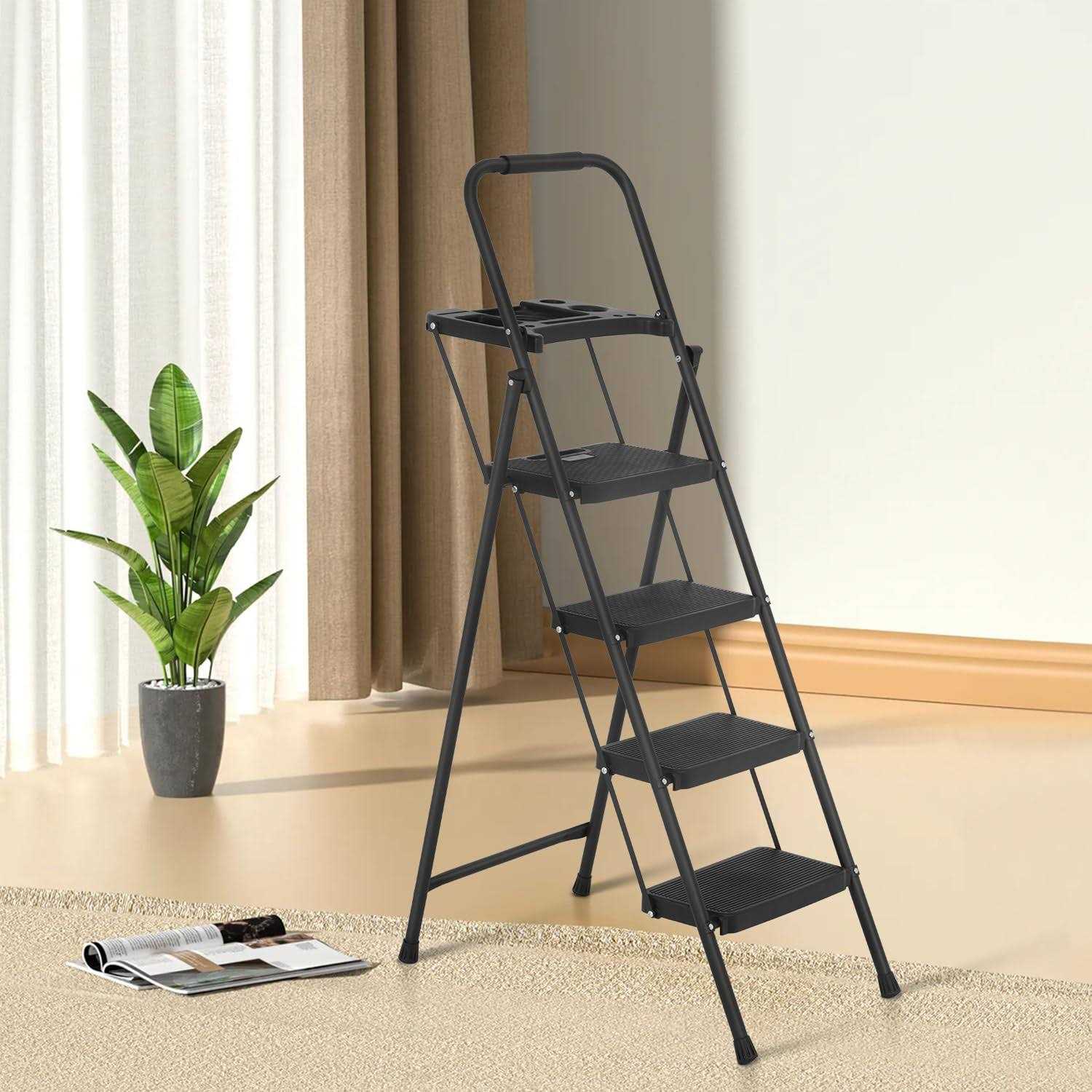 Step Ladder Folding Step Stool with Wide Anti-Slip Pedal - Cheap Fitting