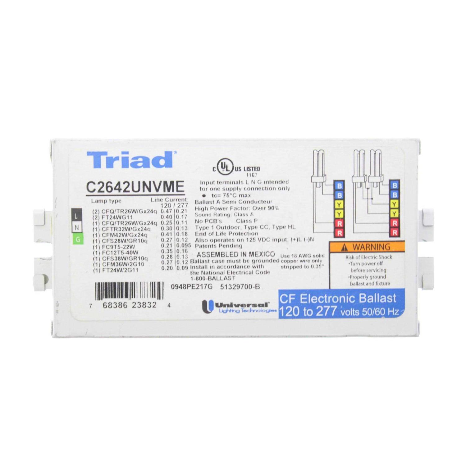 Universal C2642UNVME Triad Compact Fluorescent Electronic Ballast - Cheap Fitting