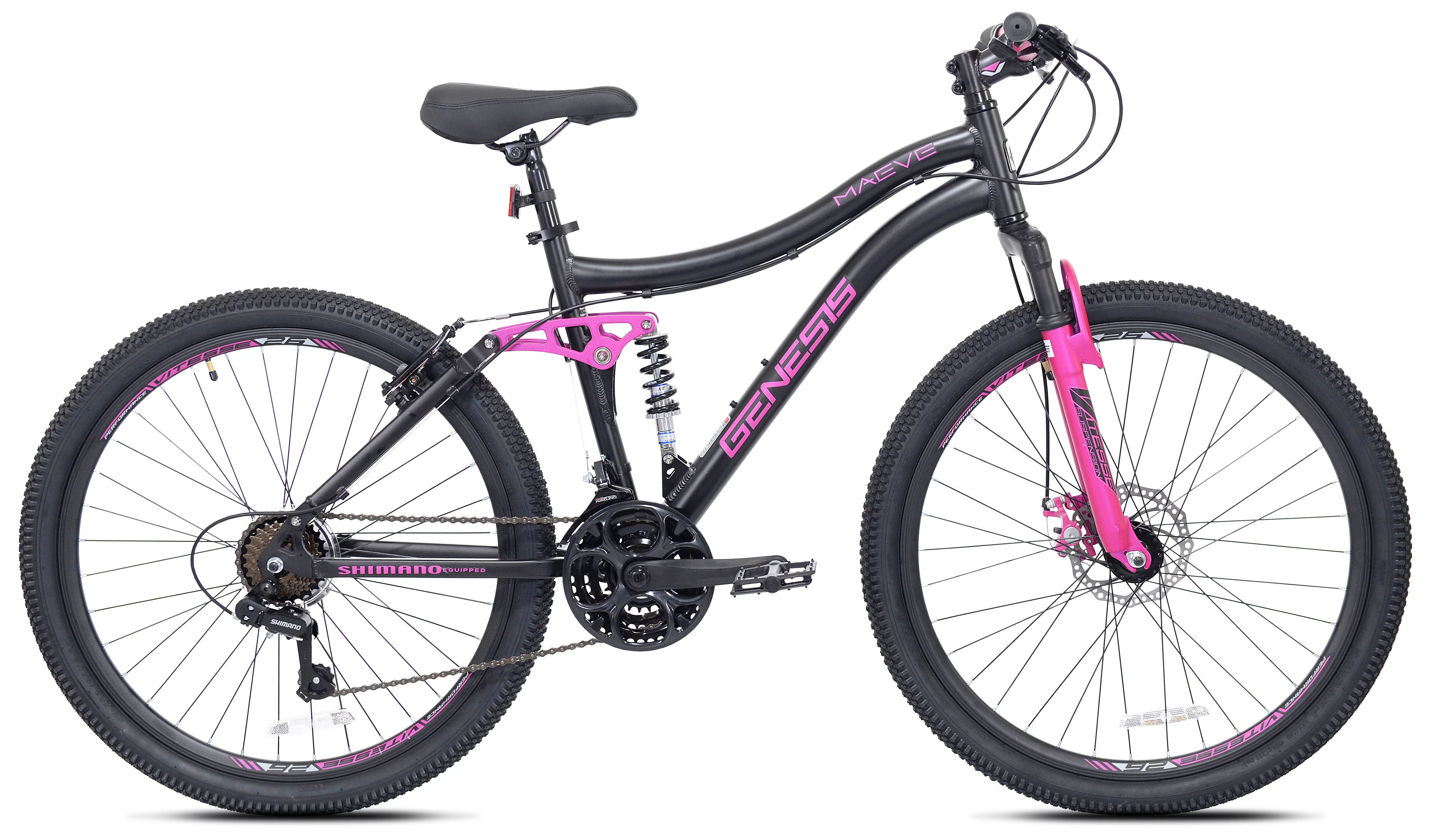 Kent Genesis 26 in. Maeve Women's Mountain Bike, Black and Pink - Cheap Fitting