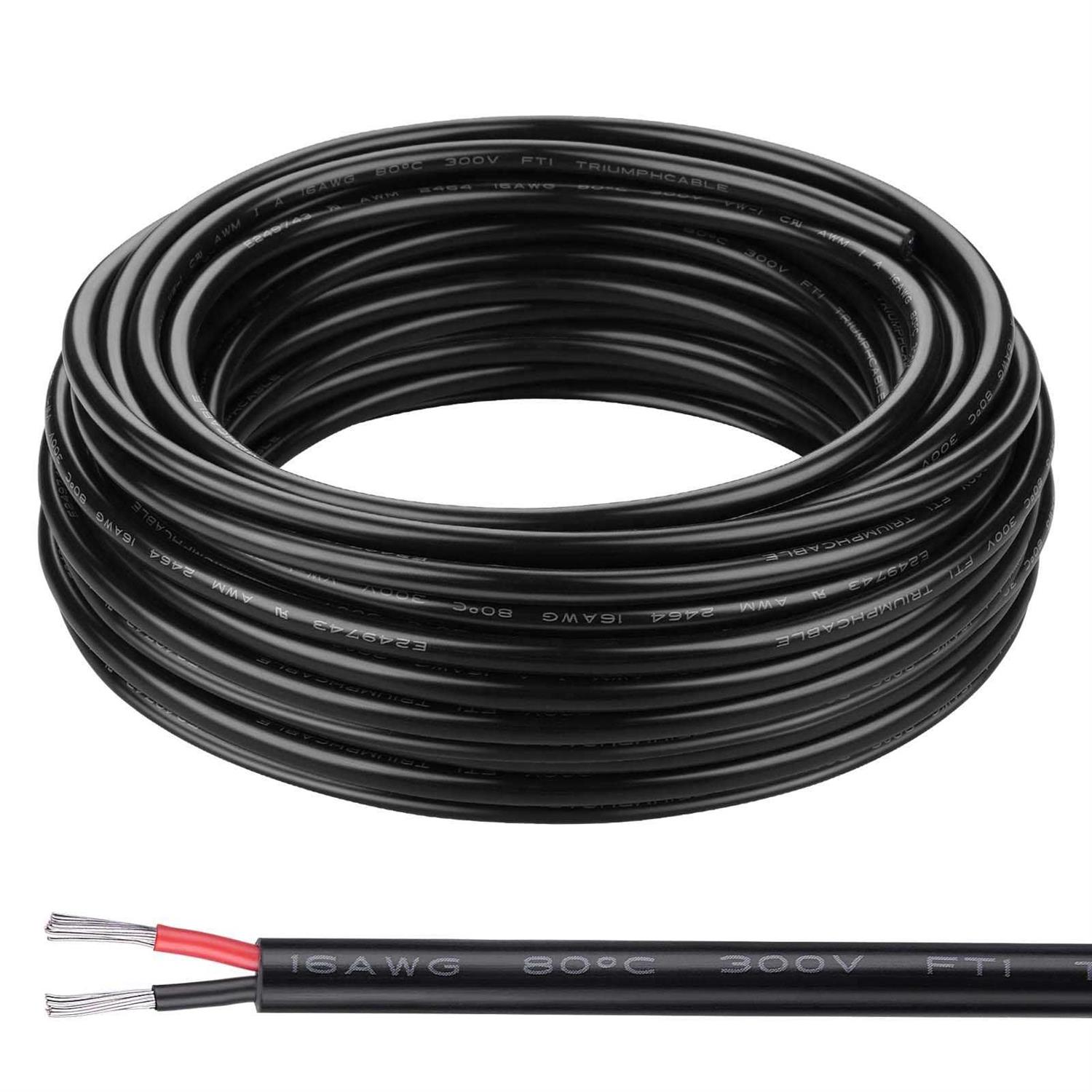 16 Gauge Wire 2 Conductor Electrical Wire 16AWG Electrical Wire Stranded PVC Cord Oxygen-Free Copper Cable - Cheap Fitting