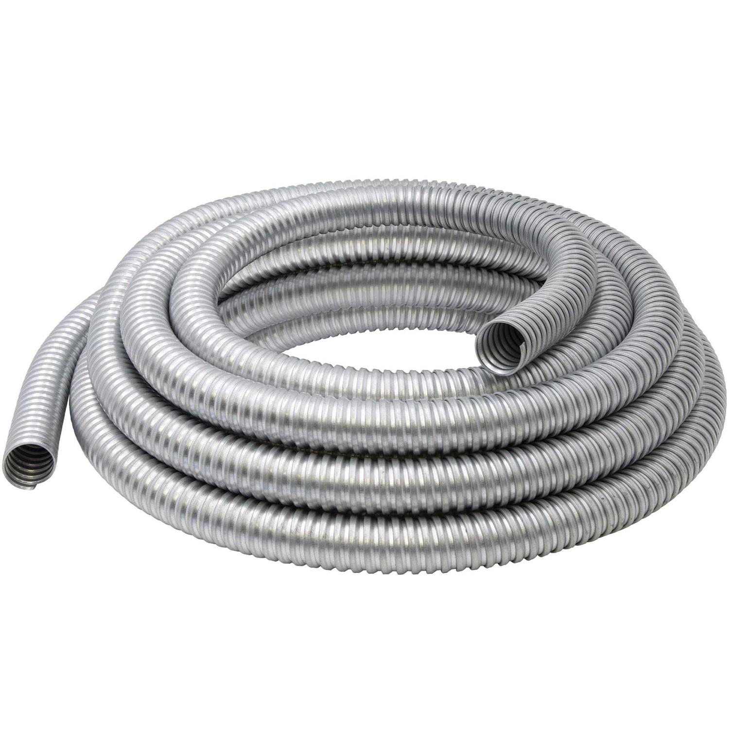 Maxxima 25 ft. Galvanized Steel Flexible Conduit - Cheap Fitting