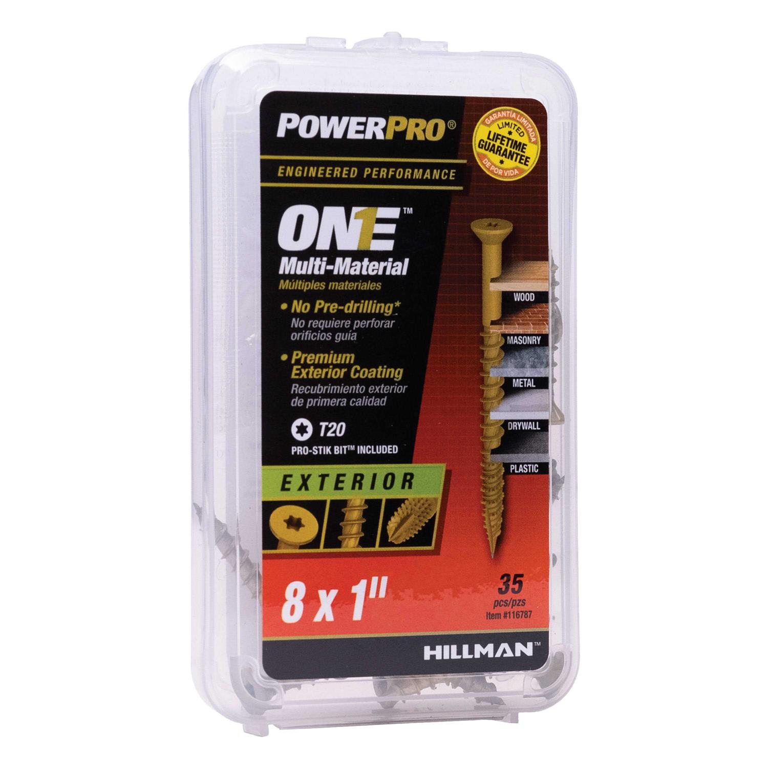 Hillman Power Pro One Multi-Material Flat Head Screws - Cheap Fitting