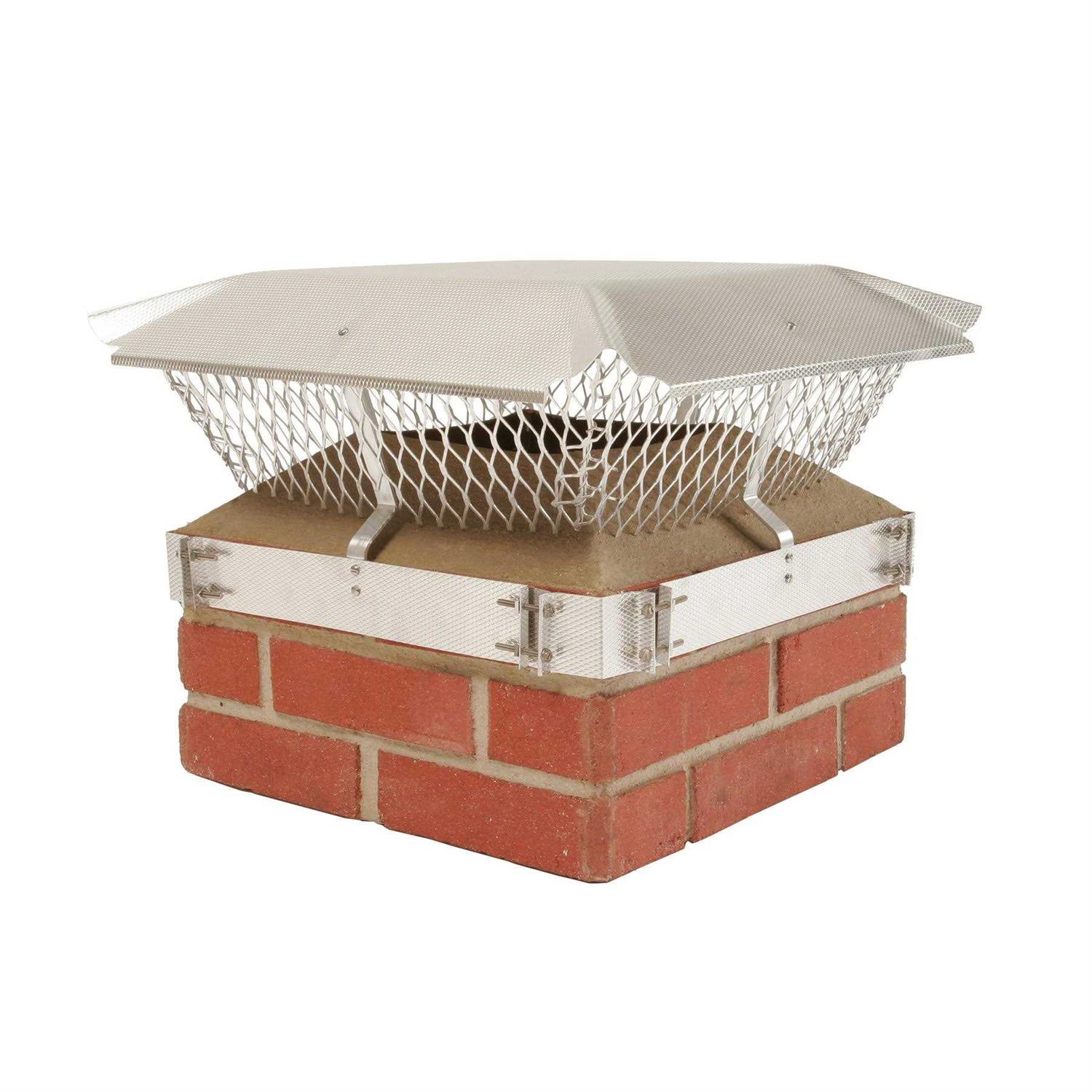 HY-C 182b Duro Shield Single Flue Aluminum Band-Around Brick Chimney Cap - Cheap Fitting