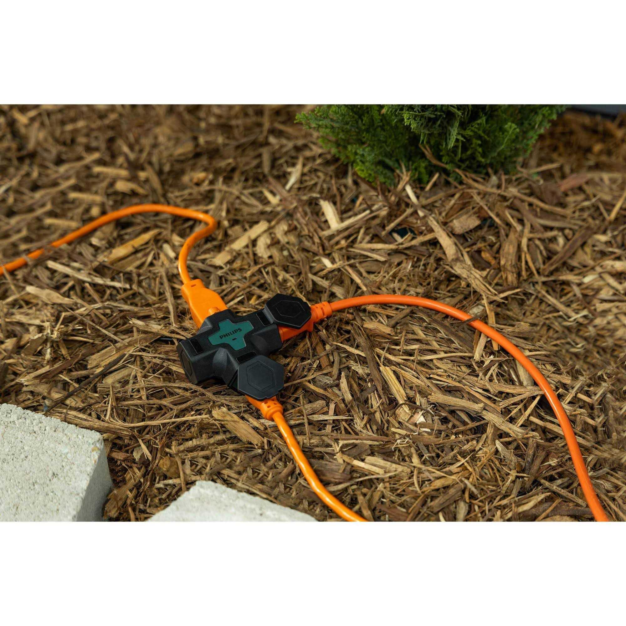 Philips 3-Outlet Heavy Duty Grounded LED Indicator Light Green T-Tap with Outlet Covers - Cheap Fitting