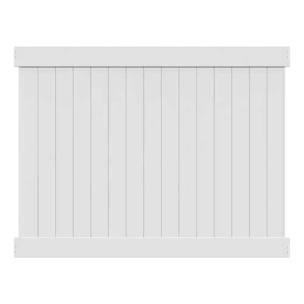 Veranda Linden H x 8 ft. W White Vinyl Privacy Fence Panel Kit - Cheap Fitting