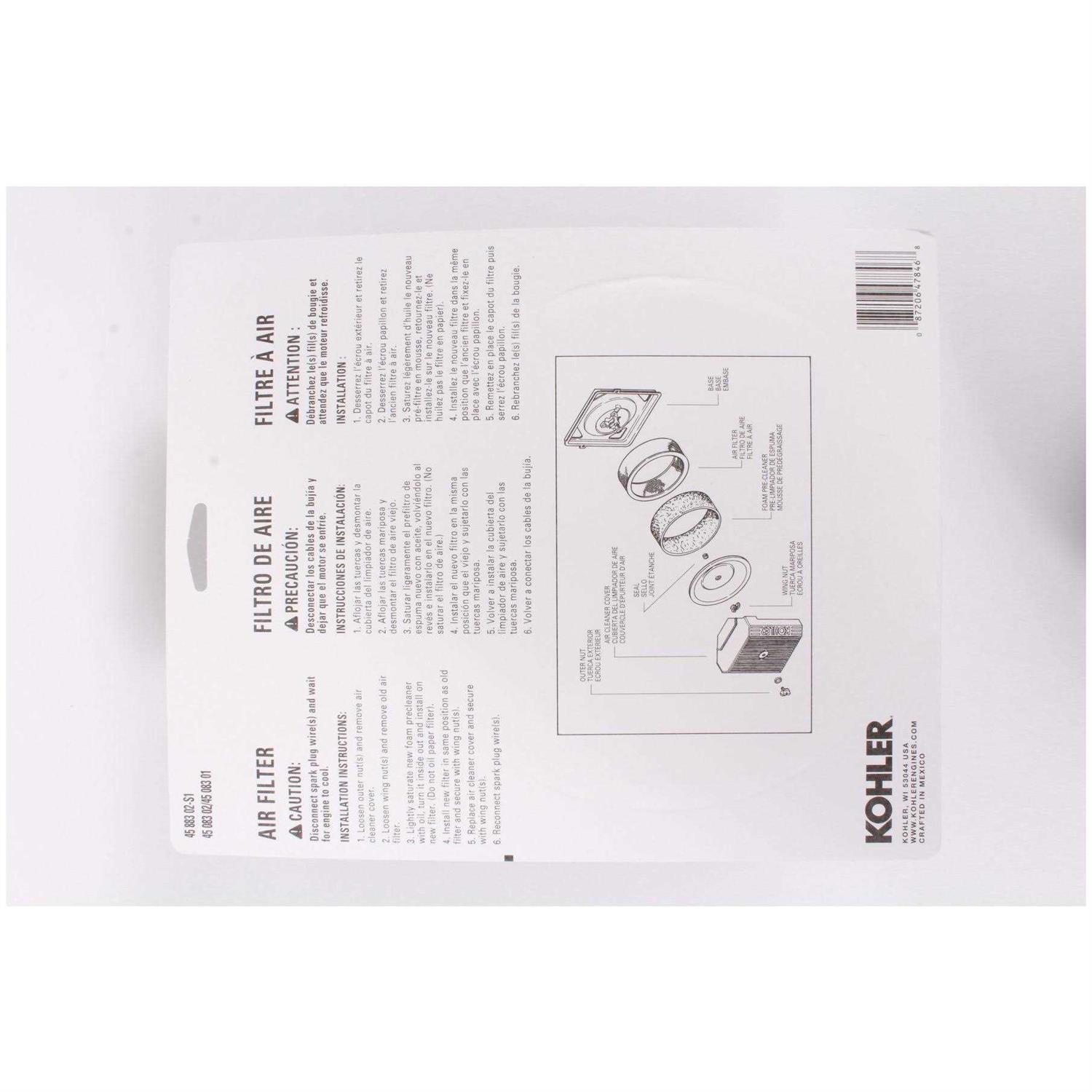 Kohler 45 883 02-S1 Air Filter - Cheap Fitting