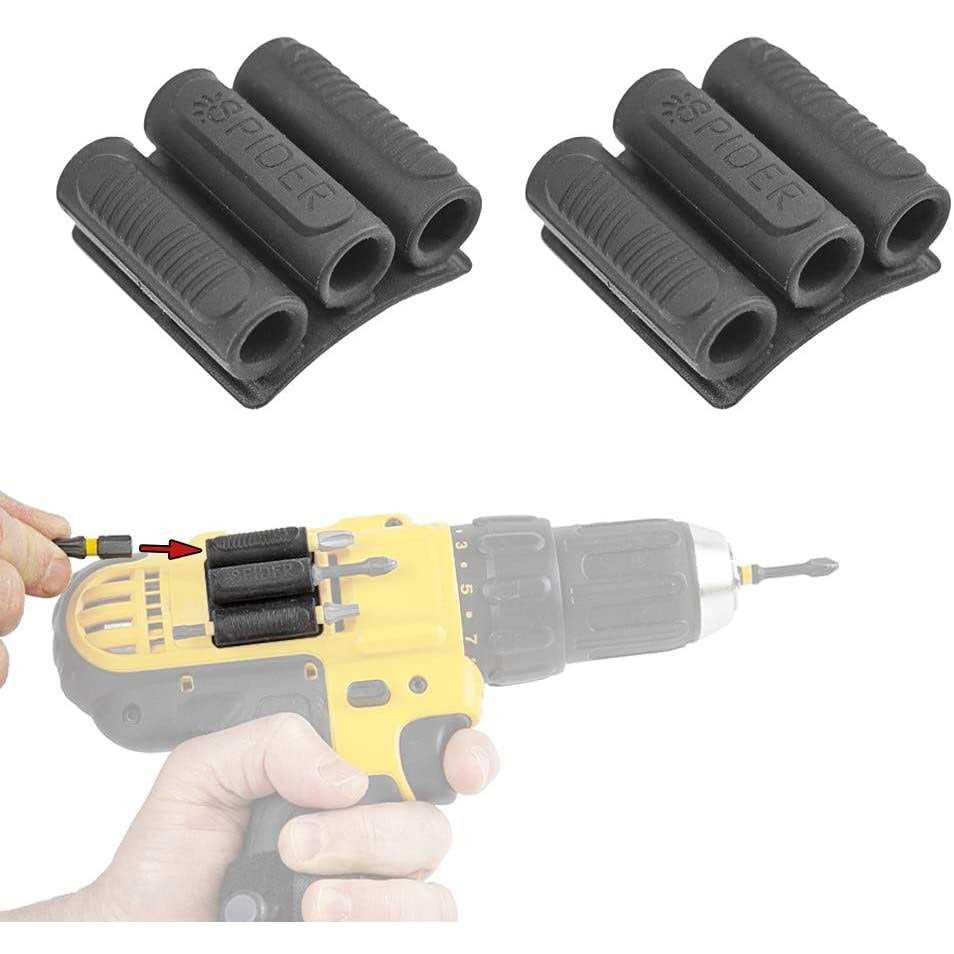 Spider Tool Holster BitGripper v2 Pack of Four Carry up to six Driver bits on The Side of Your power Drill or driver! - Cheap Fitting