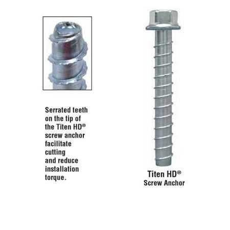 Simpson THD50600H 1/2 x 6 Titen HD Screw Anchor - Cheap Fitting