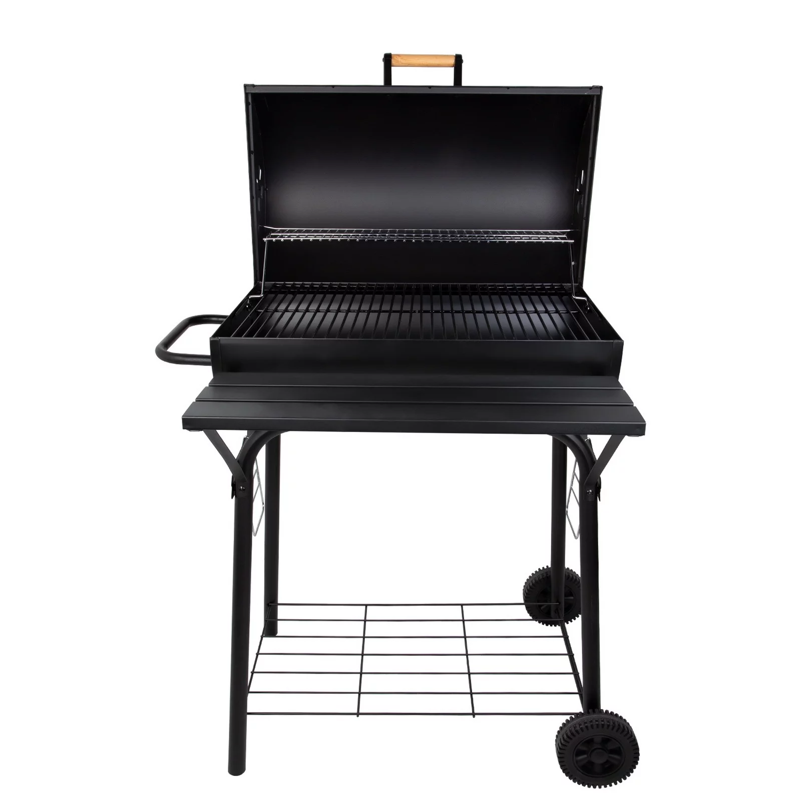 Uten Portable Barrel Charcoal BBQ Grill with Front Shelf, Carbon Steel Outdoor Barbecue Smoker - Cheap Fitting