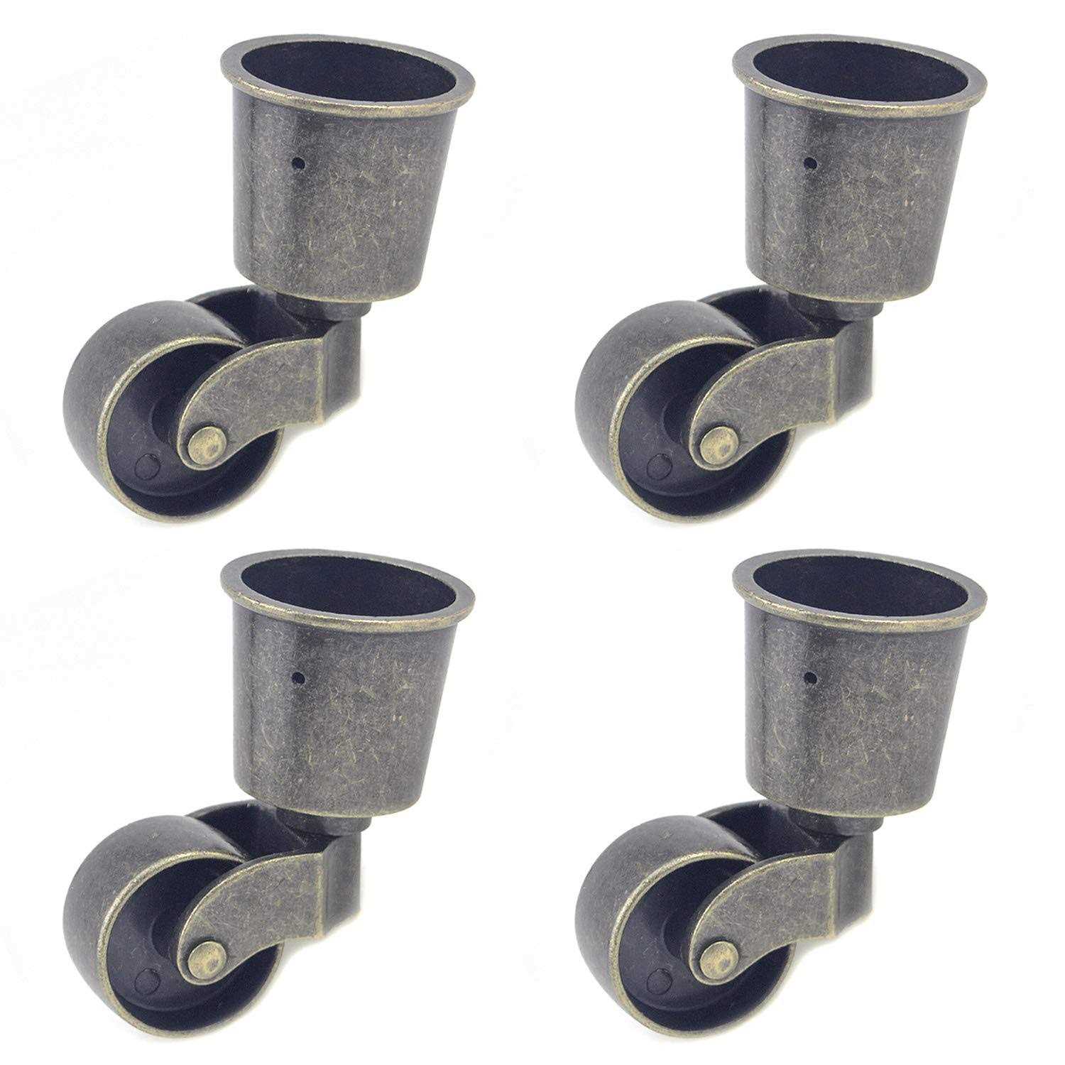 Meprotal 4pcs Zinc Alloy Antique Round Cup Caster Inner Cup Diameter Swivel Wheel Furniture Casters - Cheap Fitting