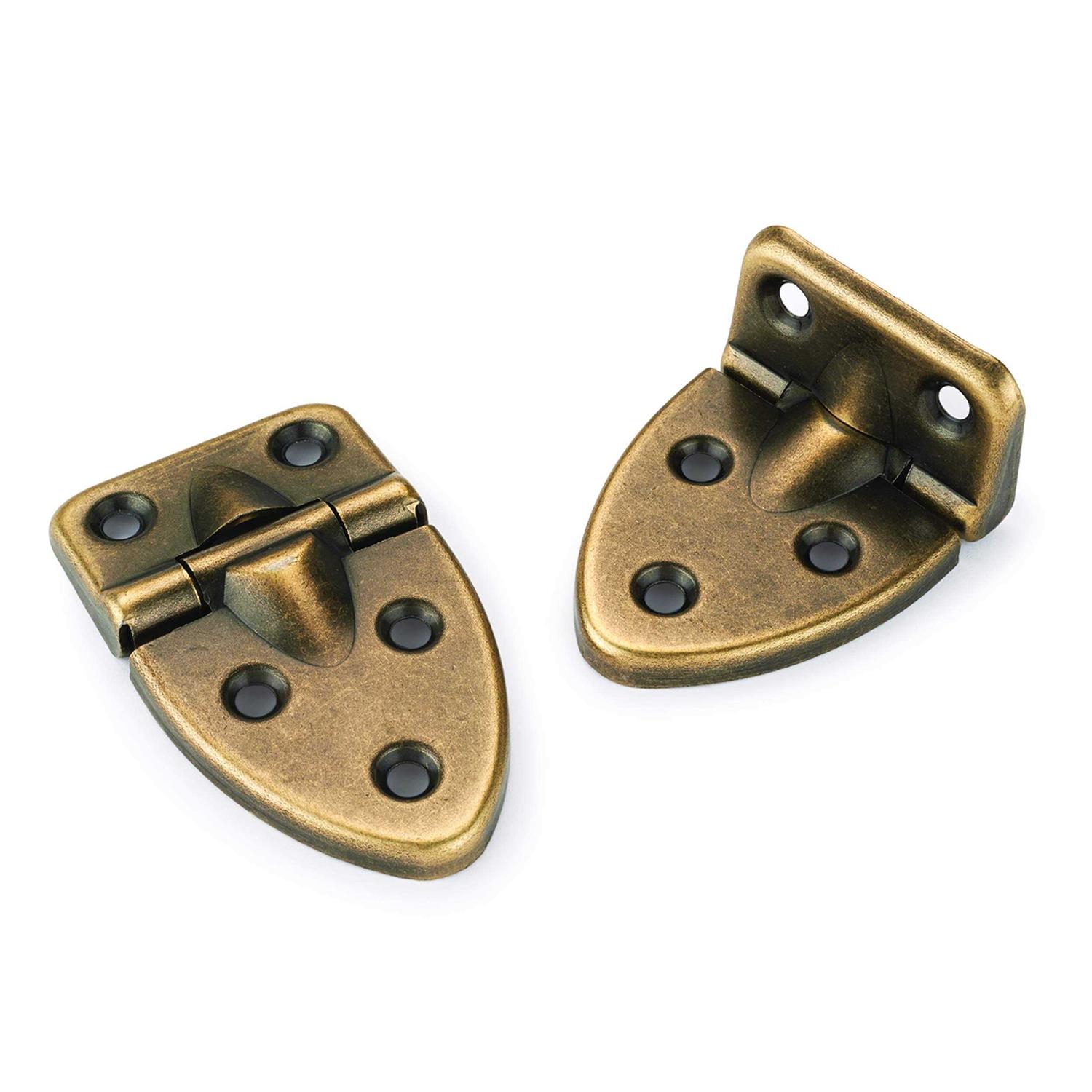 Highpoint 90 degree Stop Hinge Antique Brass Plated 2-19/32 x 1-17/32 Pair - Cheap Fitting