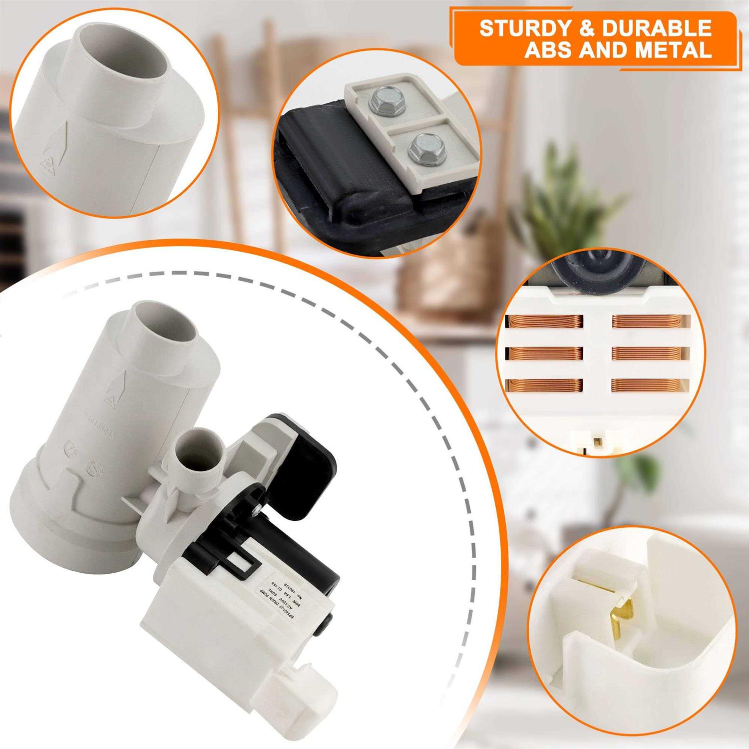 OEM WPW10730972 W10130913 Washer Drain Pump Motor Assembly Replacement for Whirlpool Duet Washer kenmore 110,maytag Replaces 8540024 W10183434 - Cheap Fitting