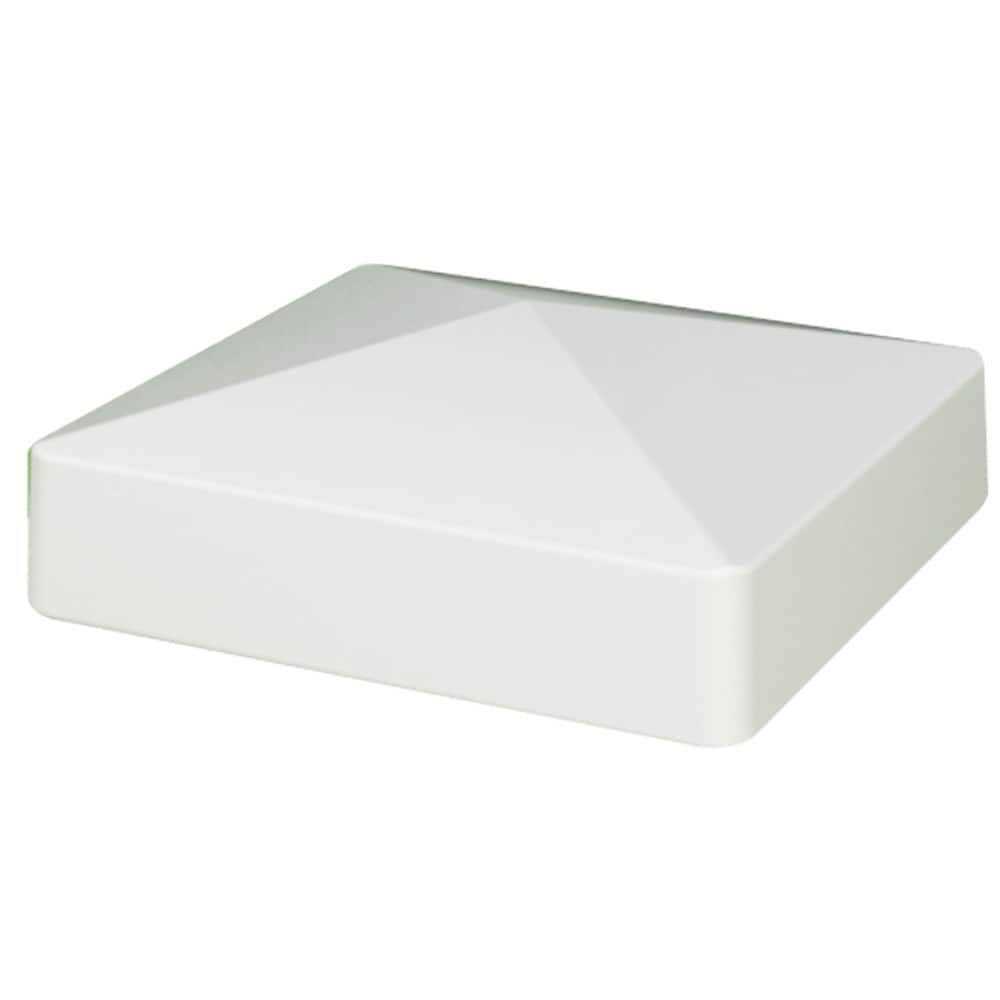 Outdoor Essentials 5 in. x 5 in. White Vinyl Pyramid Fence Post Cap - Cheap Fitting