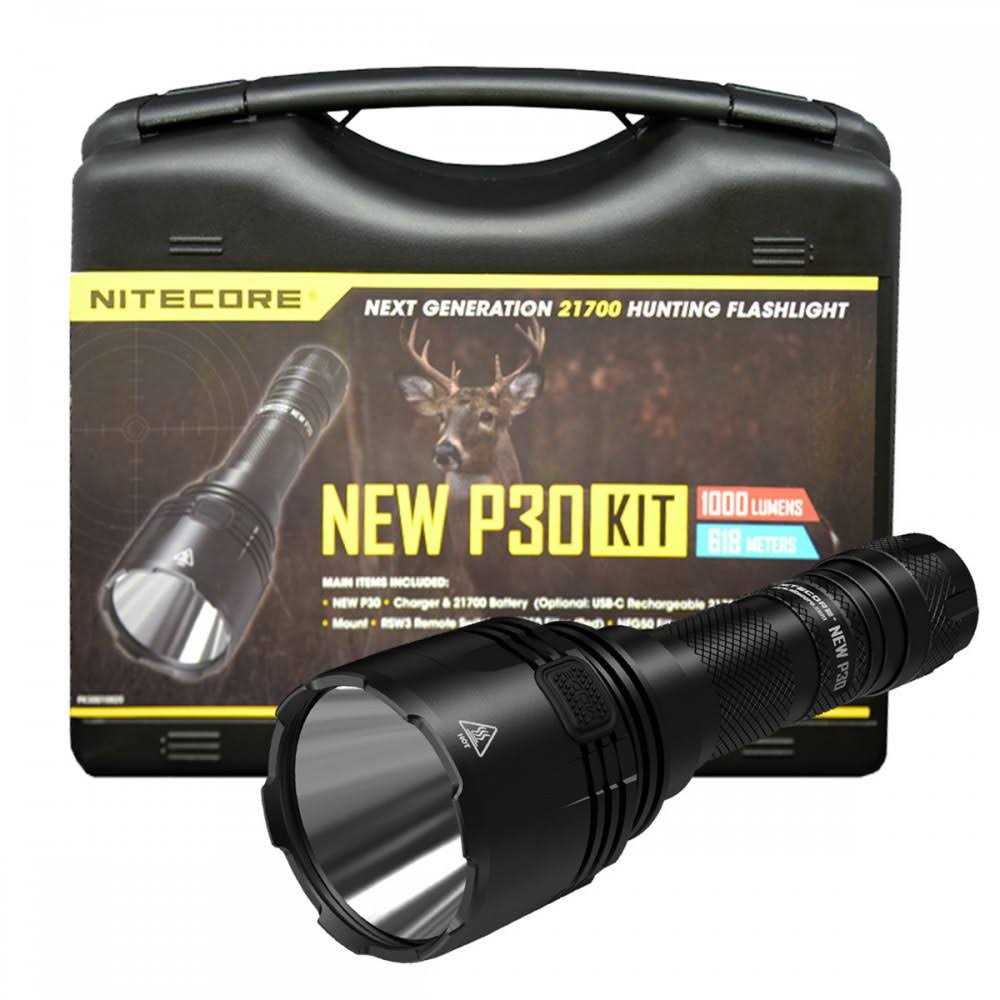 Nitecore New P30 Hunting Kit with LumenTac Offset Mount and AC USB Adapter - Cheap Fitting