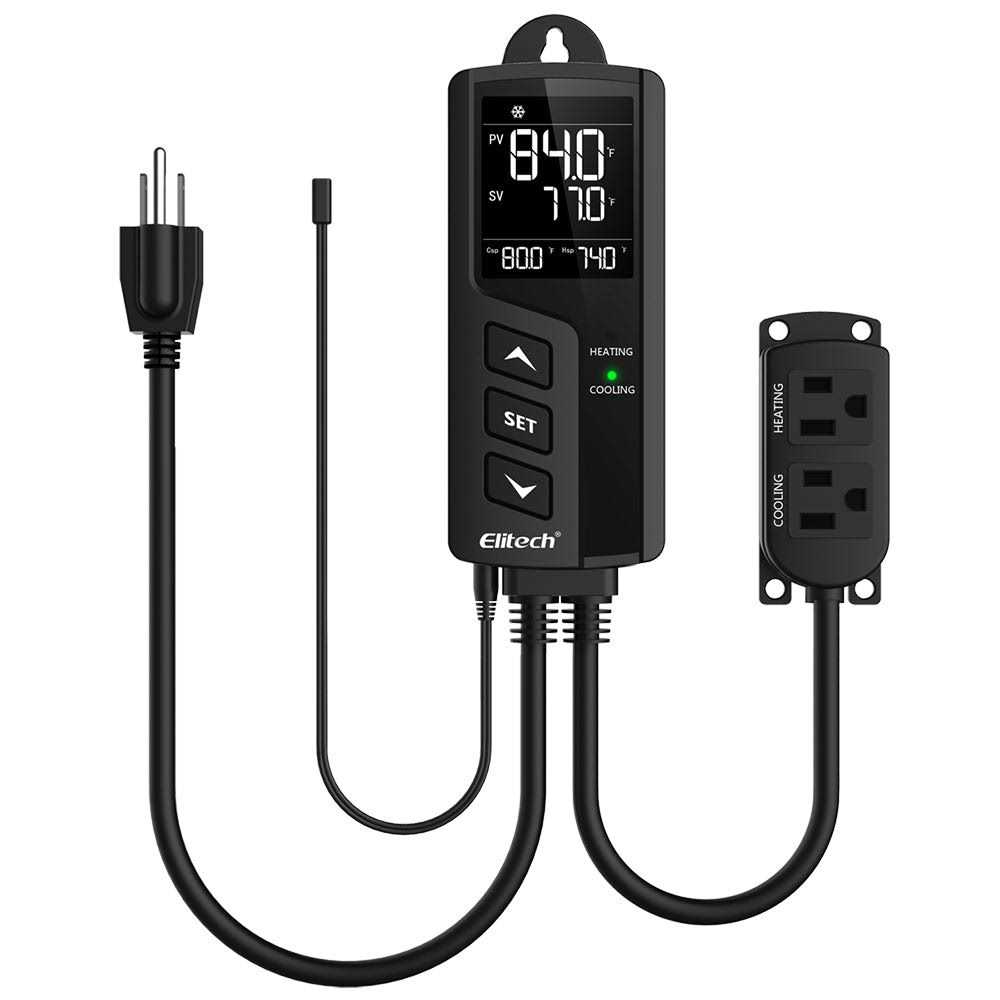 Elitech STC-1000Pro Temperature Controller Thermostat Heating Cooling Outlets Reef Tank Grow Room 1100w 10a - Cheap Fitting