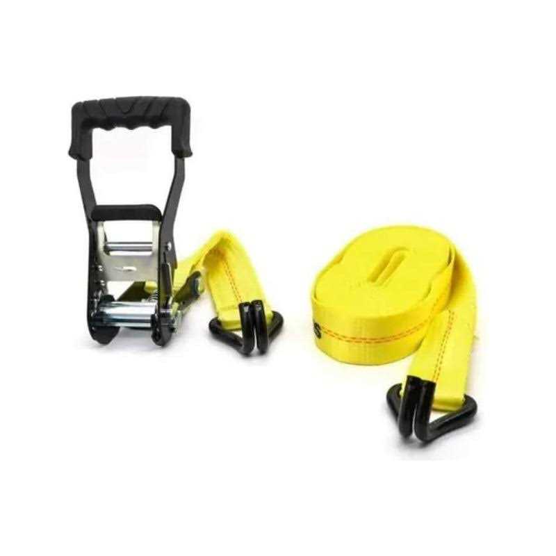 Husky 27 ft. x 2 in. Heavy-Duty Ratchet Tie-Down Strap with J Hook - Cheap Fitting