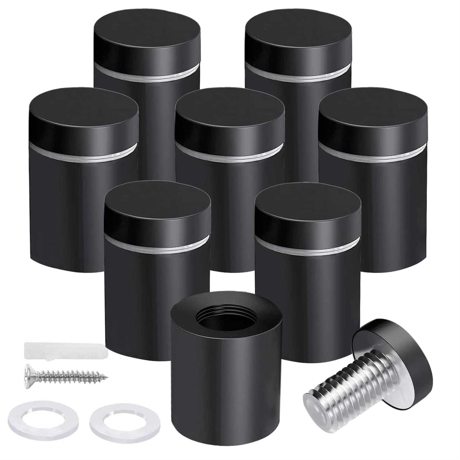 MTRSOCHO 8 Pack Standoff Screws 3/4 x 1 Inch Black Sign Standoffs Stainless Steel Stand Off Wall Mounts for Hanging Acrylic Picture Frame - Cheap Fitting