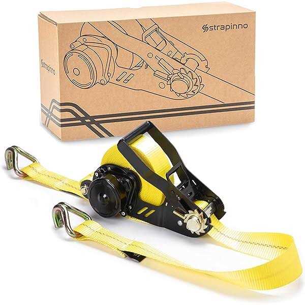 Strapinno Retractable Ratchet Tie-Down Strap Heavy-Duty Strap with Double J Hooks - Cheap Fitting