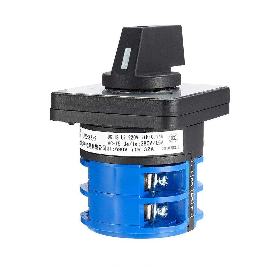 VictorsHome Changeover Switch LW28-32 3 Positions 8 Terminals Universal Rotary Cam Selector Latching Switches 690V 32A - Cheap Fitting