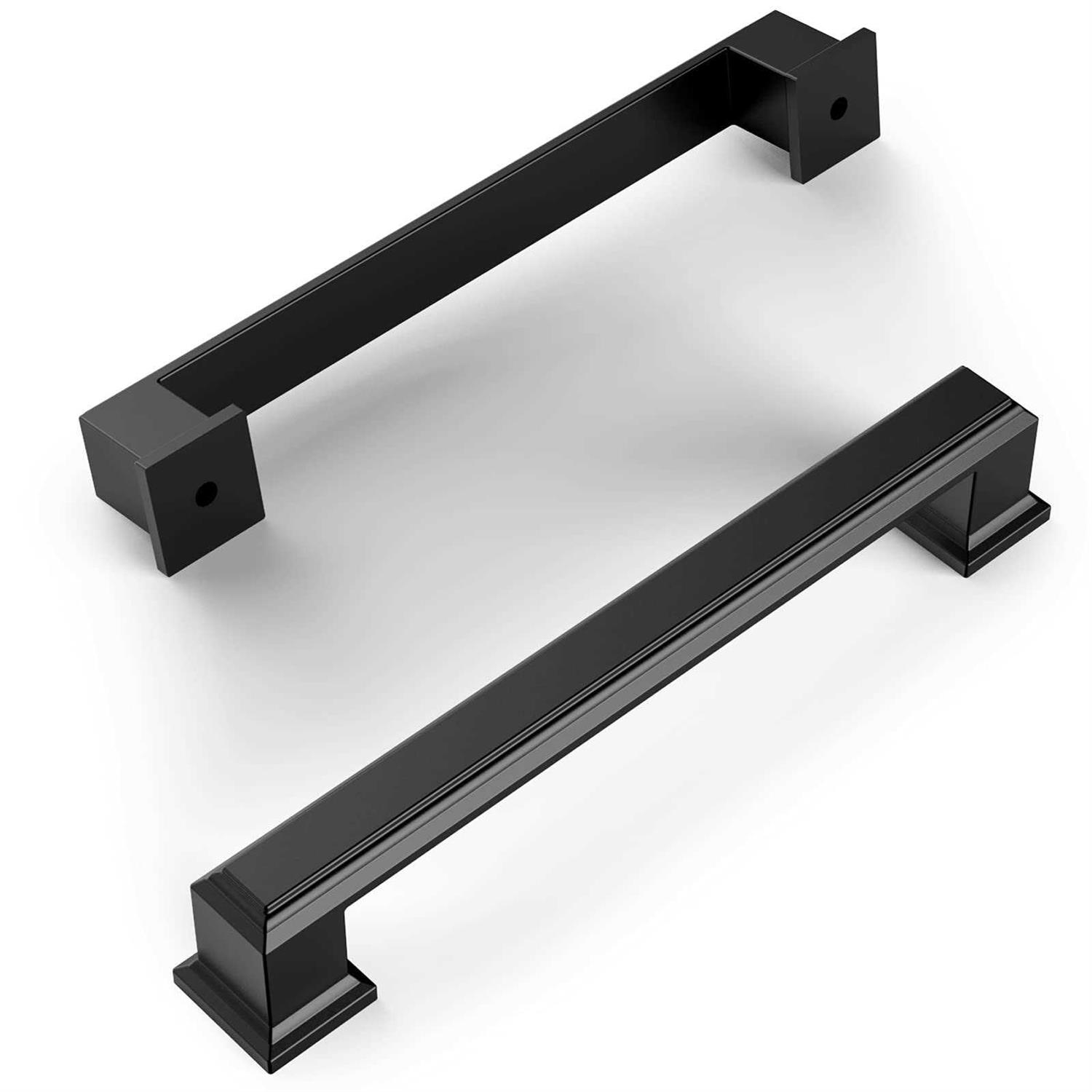 Amerdeco 10 Pack Matte Black 5 Inch Hole Centers Kitchen Cabinet Pulls Cabinet Hardware Kitchen Handles for Cabinets Cupboard Handles Drawer - Cheap Fitting
