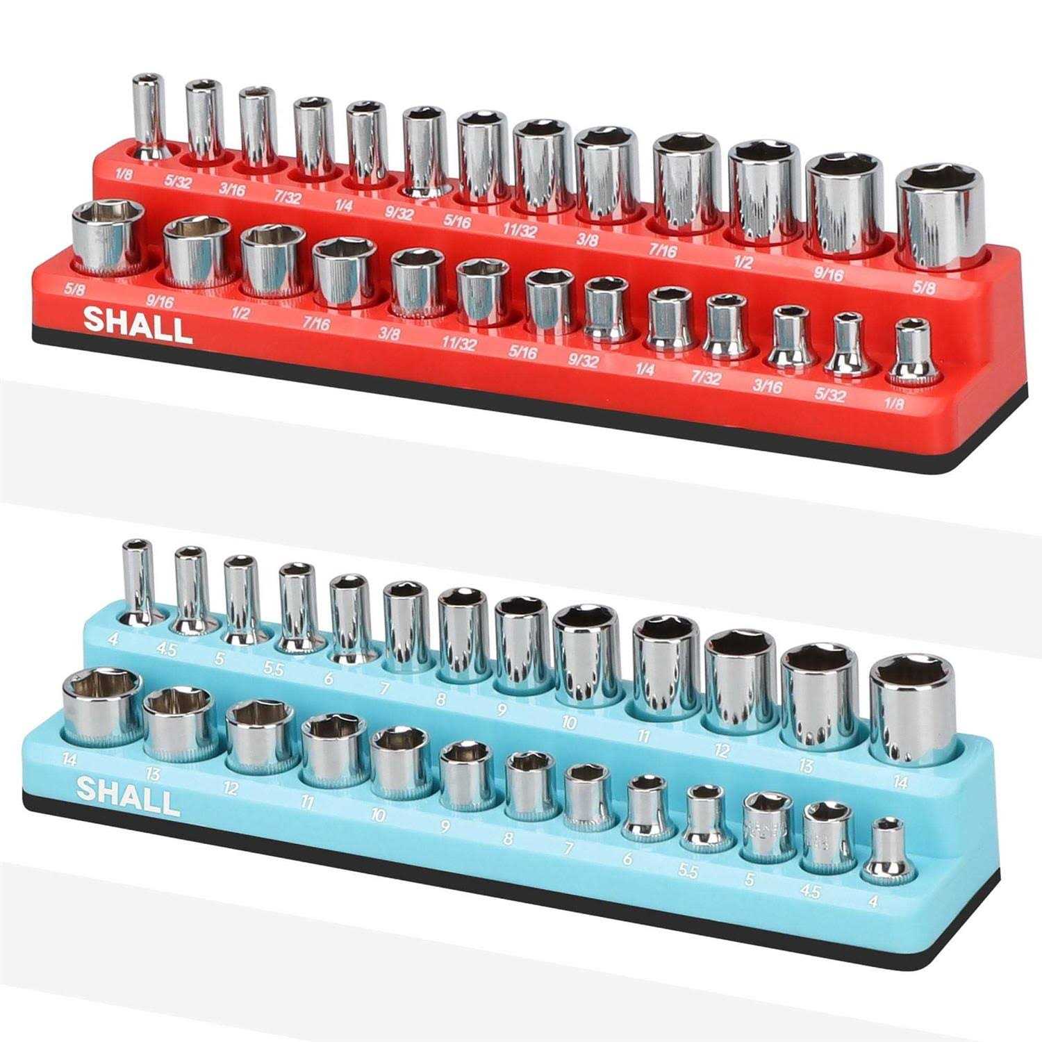 Shall Magnetic Socket Organizer Set 2-Piece SAE & Metric Socket Holders	Shall Magnetic Socket Organizer Set 2-Piece SAE & Metric Socket Holders - Cheap Fitting