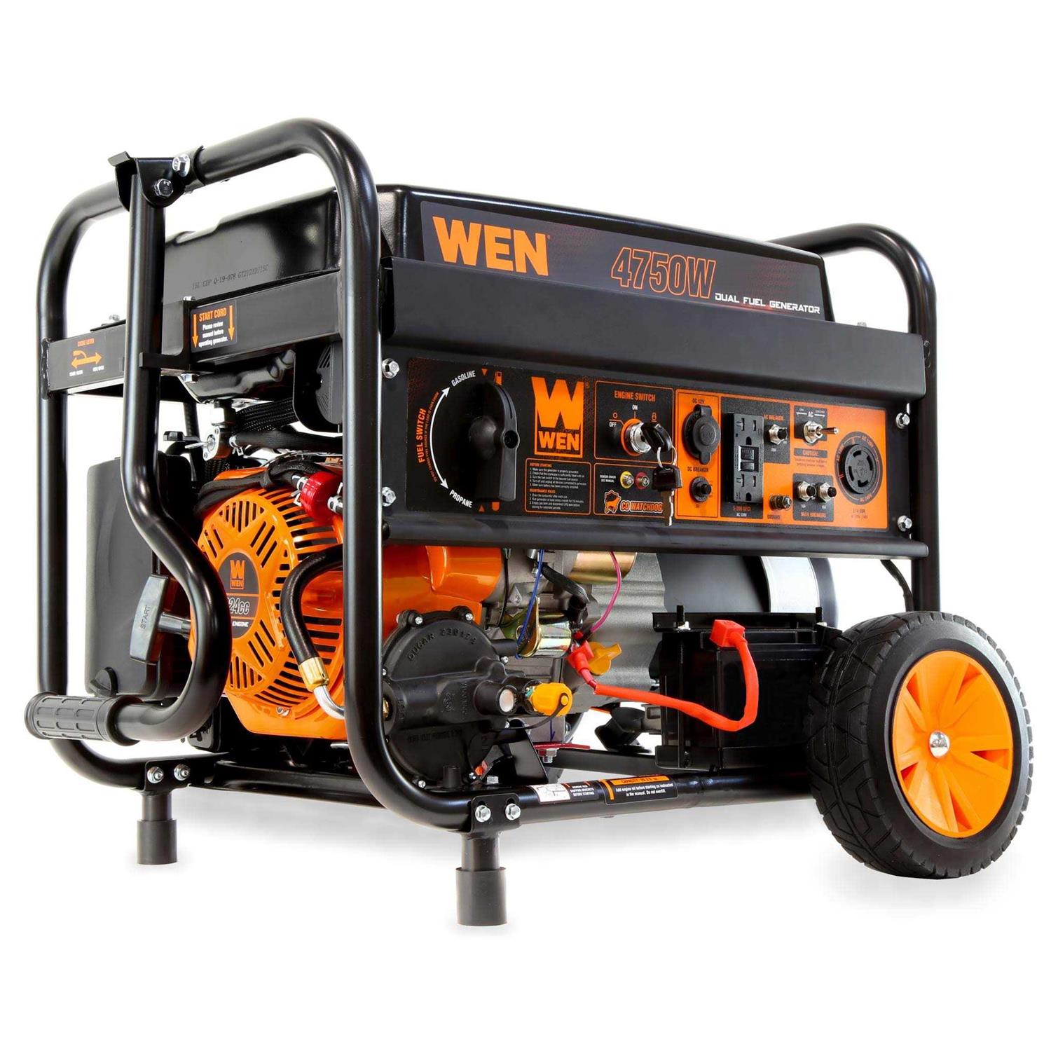 WEN 4750-Watt 120-Volt/240-Volt Dual Fuel Electric Start Portable Generator with Wheel Kit and CO Shutdown Sensor - Cheap Fitting