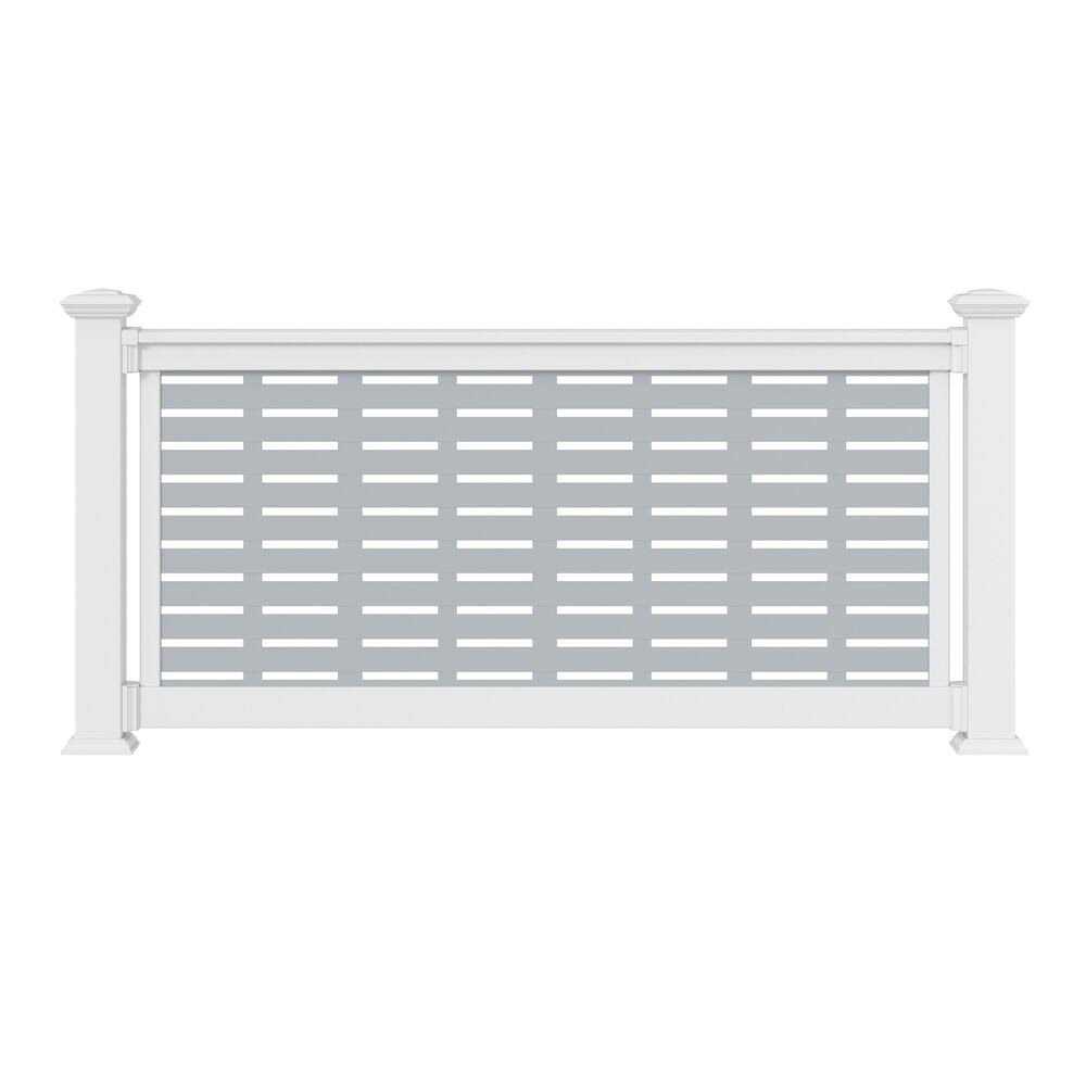 Barrette Outdoor Living 6 ft. x 36 in. T-Top White Vinyl Rail for Decorative Screen Panel Infill - Cheap Fitting