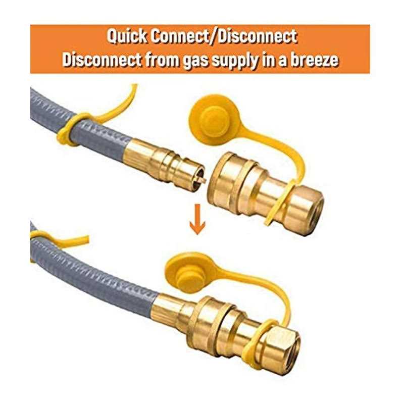 GASPRO 3/8 ID Natural Gas Hose, Low Pressure LPG Hose with Quick Connect, for Weber, Char-broil, Pizza Oven, Patio Heater and More	GASPRO 3/8 ID Natural Gas Hose, Low Pressure LPG Hose with Quick Connect, for Weber, Char-broil, Pizza Oven, Patio Hea - Cheap Fitting