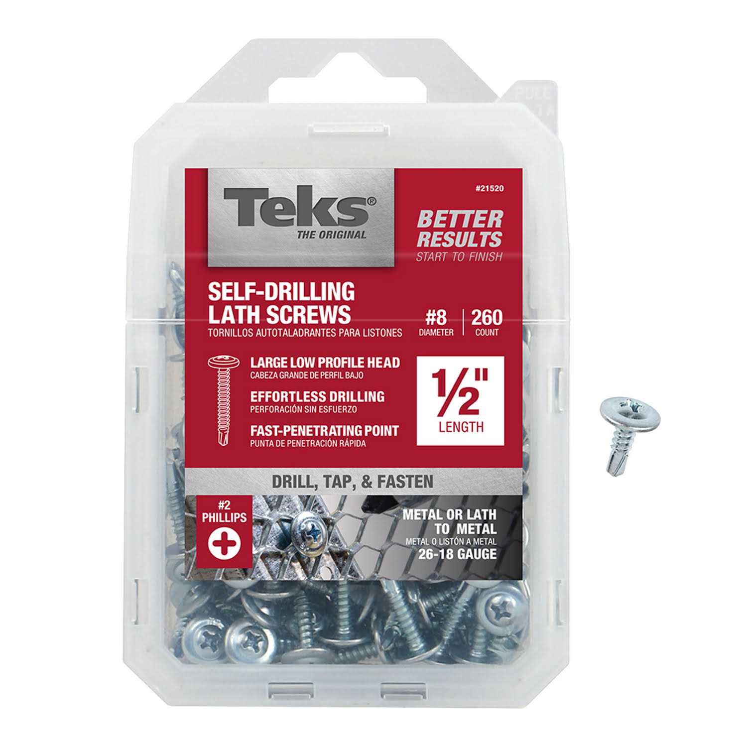 Teks Lath Screws, Self-Drilling, 1/2 Inch Length – 1 package 21520 - Cheap Fitting