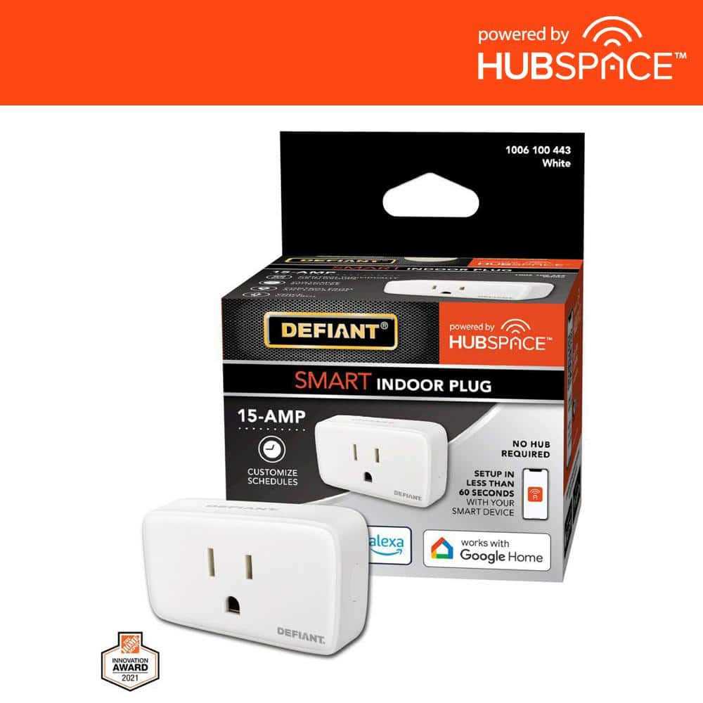Defiant 15 Amp 120-Volt Indoor Smart Plug & Timer Wi-Fi Bluetooth Single Outlet Powered by Hubspace - Cheap Fitting