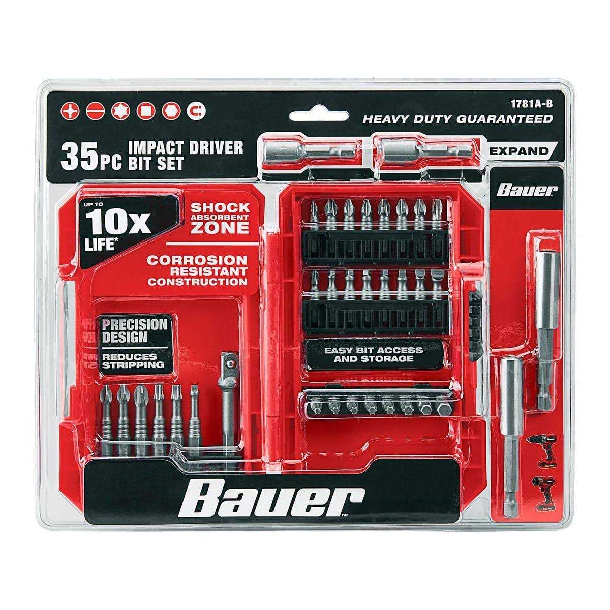 Bauer Impact Drill and Driver Bit Set - Cheap Fitting