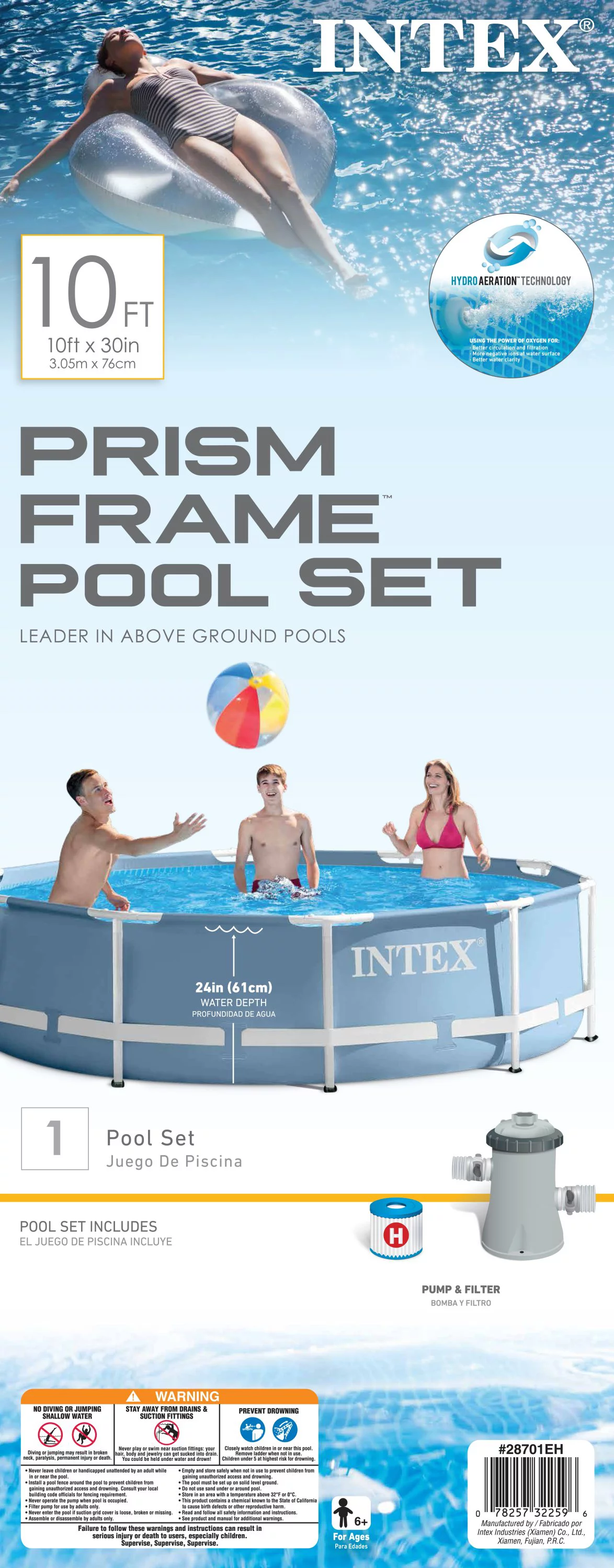 Intex 10ft X 30in Prism Frame Pool Set with Filter Pump - Cheap Fitting