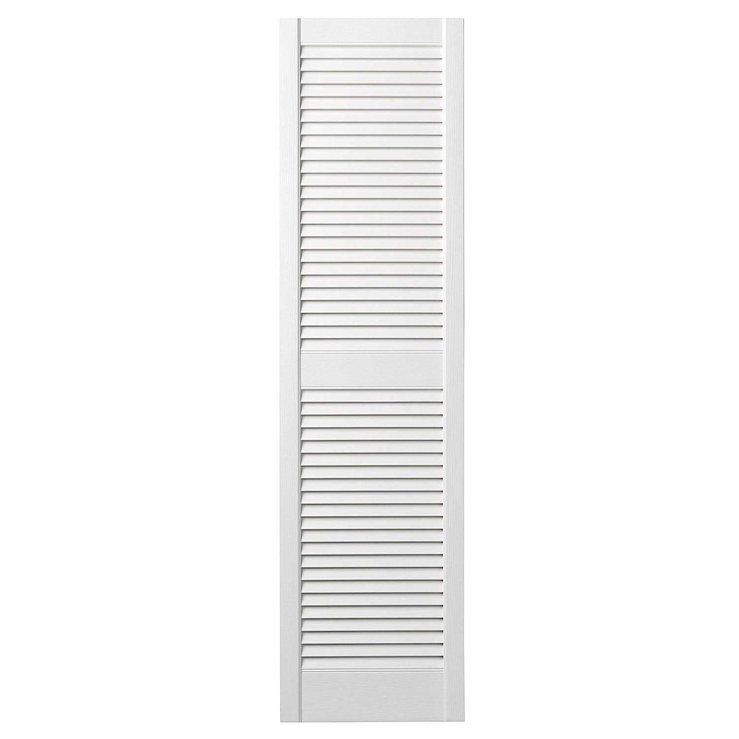 Ply Gem 15 in. x Open Louvered Polypropylene Shutters Pair - Cheap Fitting