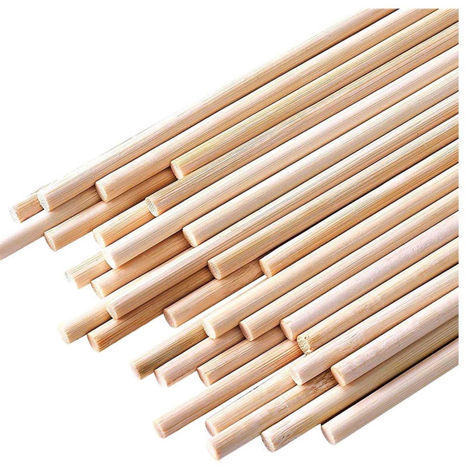 HOPELF Dowel Rods Wood Sticks Wooden Dowel Rods 1/4 x Unfinished Bamboo Sticks - Cheap Fitting